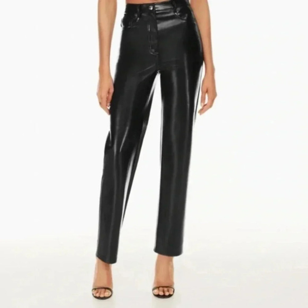 Wilfred Aritzia Women's Melina Faux Vegan Soft Leather Pants Black Size‎ S